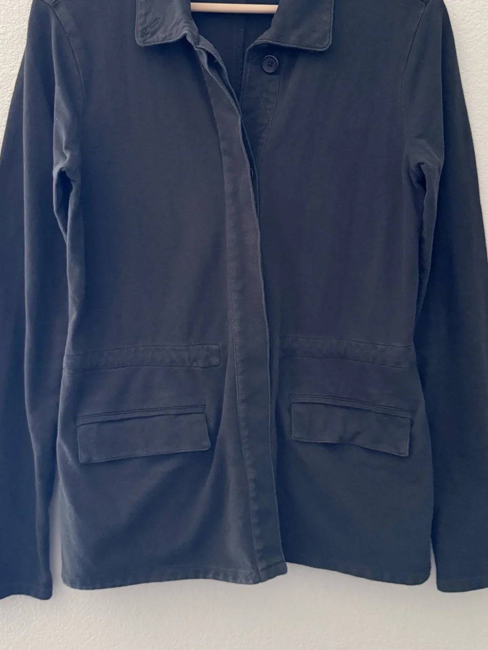 James Perse 100% Cotton Field Utility Military Jacket Large Washed Black Casual - Picture 4 of 9